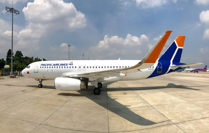 Máy bay của Pacific Airlines phải tạm ngừng cất cánh do hành khách la hét có bom. Ảnh do hãng cung cấp.