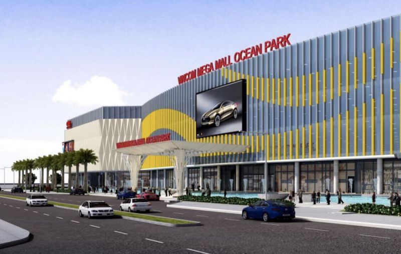 Mặt tiền của Vincom Mega Mall Ocean Park ấn tượng với thiết kế “gợn sóng”