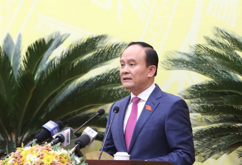Chủ tịch HĐND th&agrave;nh phố H&agrave; Nội Nguyễn Ngọc Tuấn ph&aacute;t biểu bế mạc kỳ họp.