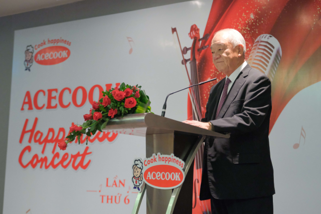 Tổng Gi&aacute;m Đốc C&ocirc;ng ty Cổ phần Acecook Việt Nam &ndash; &Ocirc;ng Kajiwara Junichi ph&aacute;t biểu tại cuộc Họp b&aacute;o ra mắt sự kiện.