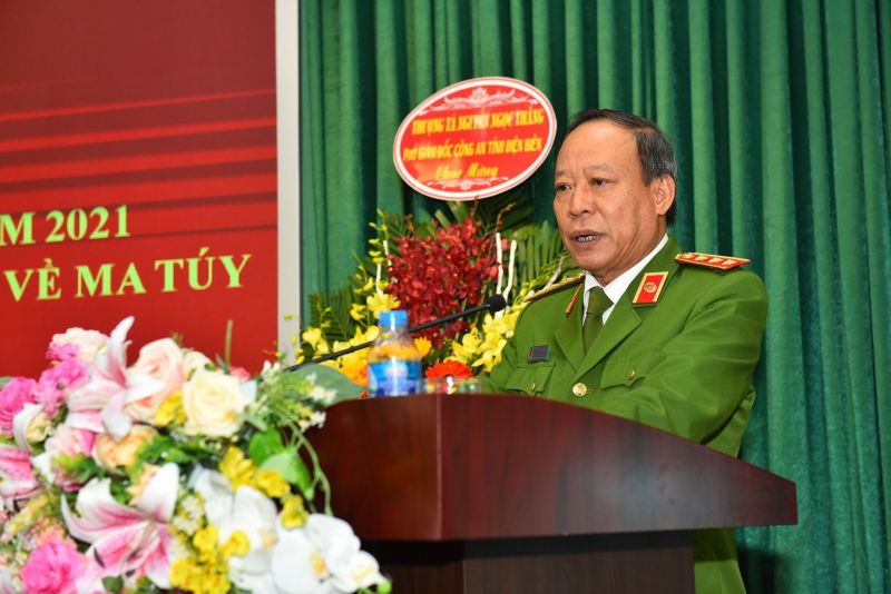 Ủy vi&ecirc;n Trung ương Đảng, Thượng tướng L&ecirc; Qu&yacute; Vương, Thứ trưởng Bộ C&ocirc;ng an ph&aacute;t biểu tại Hội nghị. Ảnh: VGP/Ho&agrave;ng Giang