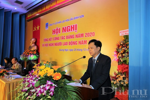 Chủ tịch HĐQT Nguyễn Văn Hội b&aacute;o c&aacute;o tổng kết c&ocirc;ng t&aacute;c Đảng năm 2020.