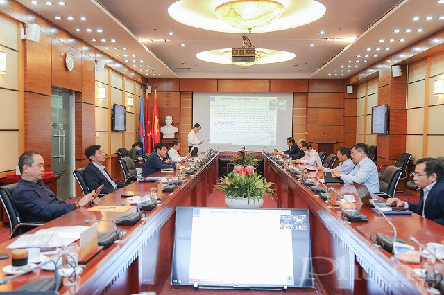 C&aacute;c đại biểu dự giao ban tại điểm cầu H&agrave; Nội.