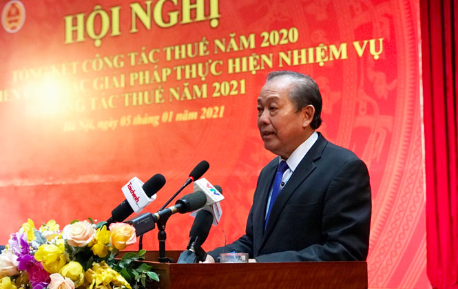 Phó Thủ tướng Thường trực Chính phủ Trương Hòa Bình phát biểu