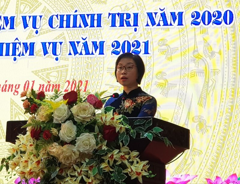 Thành ủy viên, Bí thư Thị ủy Phạm Thị Thanh Mai phát biểu