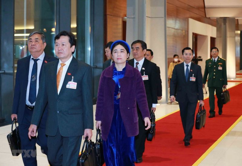 Các đại biểu đến dự phiên họp trù bị. (Ảnh: TTXVN)