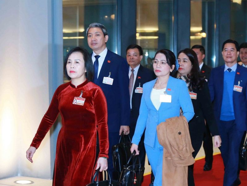 Các đại biểu đến dự phiên họp trù bị. (Ảnh: TTXVN)