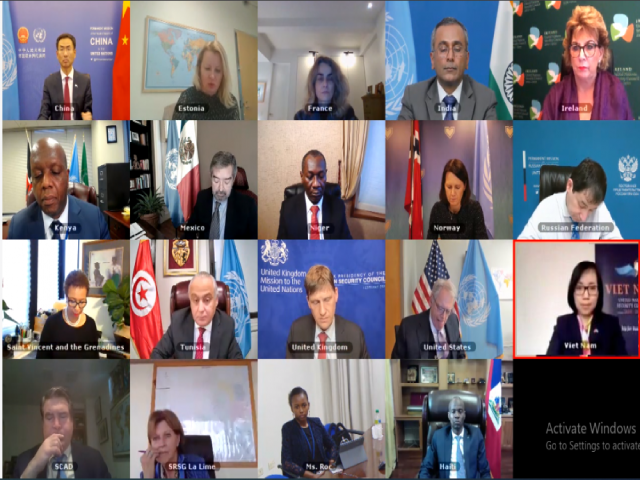 HĐBA LHQ họp trực tuyến thảo luận về tình hình tại Haiti và hoạt động của Văn phòng BINUH.