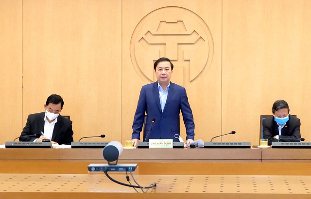 Phó Chủ tịch UBND TP Hà Nội Chử Xuân Dũng, Trưởng ban chỉ đạo phòng chống dịch Covid-19 TP kết luận tại cuộc họp trực tuyến