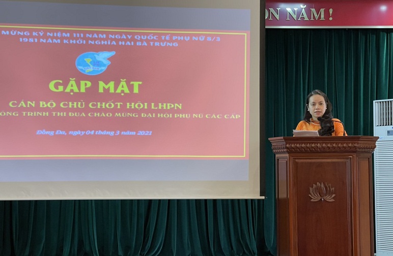 Chủ tịch Hội LHPN quận Đống Đa ôn lại truyền thống lịch sử Ngày Quốc tế 8/3