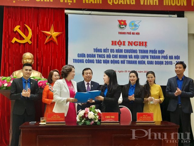 Lễ ký kết phối hợp giữa Đoàn TNCS Hồ Chí Minh và Hội LHPN thành phố Hà Nội trong giai đoạn tiếp theo (2021 – 2025).