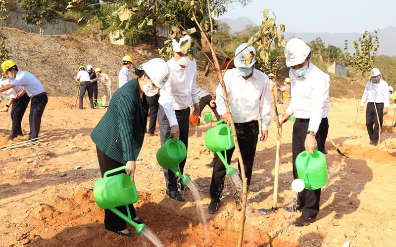 Các đại biểu trồng cây ngay sau lễ phát động Các đại biểu trồng cây ngay sau lễ phát động