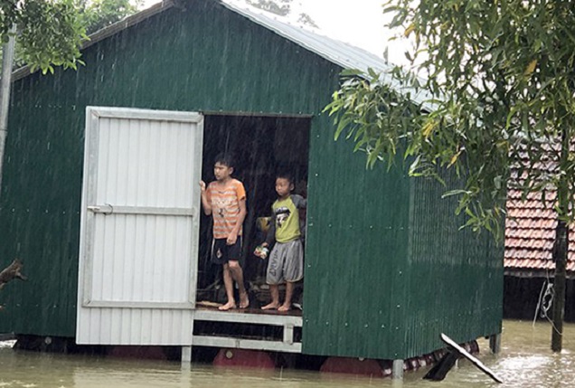 Những ngôi nhà phao chống lũ.Ảnh minh họa