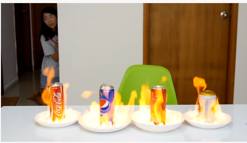 Thử thách đun lon nước ngọt của youtuber Thơ Nguyễn gây phẫn nộ. Ảnh: Chụp màn hình