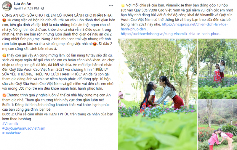 Mạng xã hội tràn ngập hạnh phúc với chương trình “Triệu ly sữa yêu thương, triệu nụ cười hạnh phúc” của Vinamilk - ảnh 3