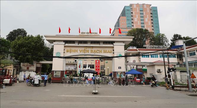 Bệnh viện Bạch Mai trong giai đoạn chống dịch COVID-19. Ảnh: TTXVN