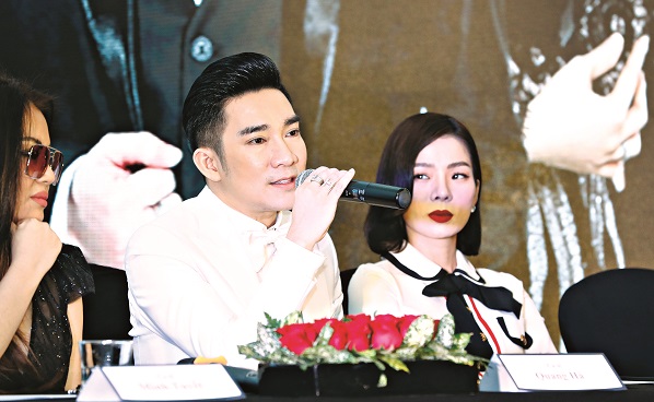 Ca sĩ Quang Hà trong buổi họp báo giới thiệu liveshow