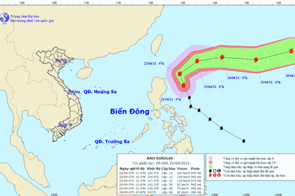 Hướng đi của bão Surigae