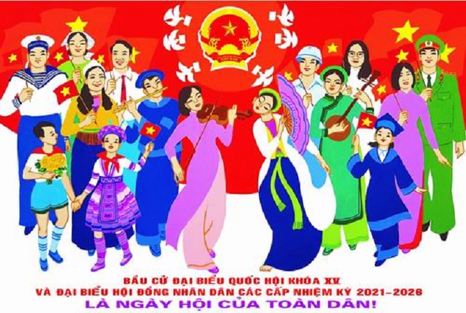 Triển lãm tranh cổ động tấm lớn tuyên truyền bầu cử tại 4 địa phương - ảnh 1