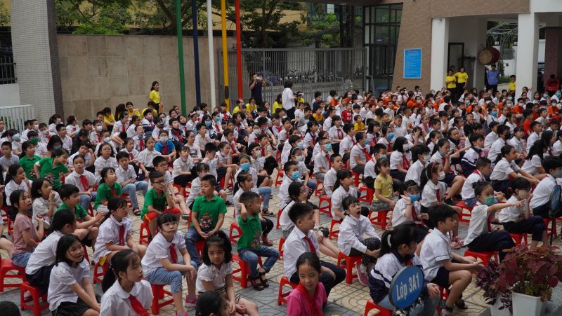 Học sinh tham gia diễn tập Học sinh tham gia diễn tập