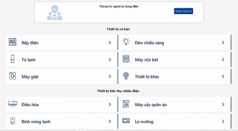 Khách hàng sinh hoạt có thể tự tính sản lượng điện tiêu dùng