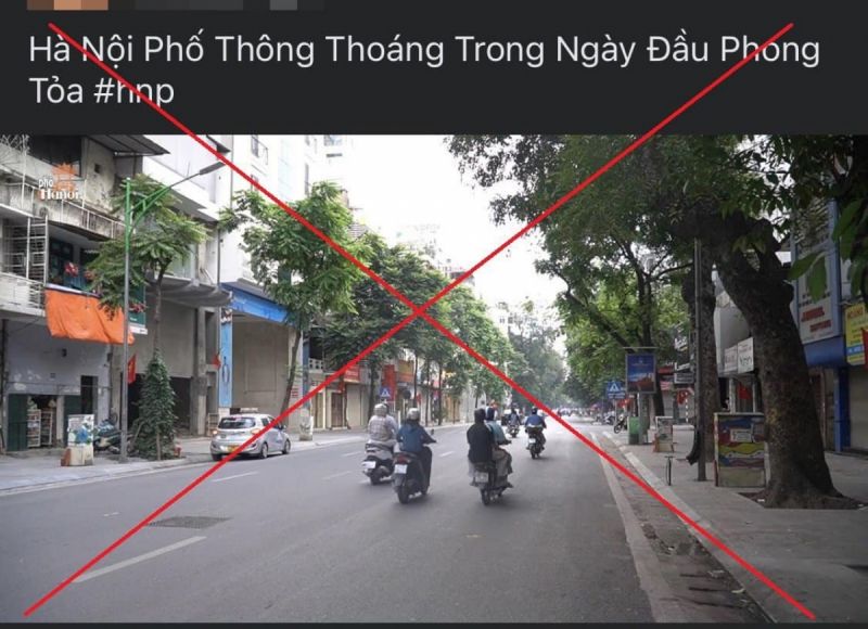 Nội dung thông tin sai sự thật trên trang 