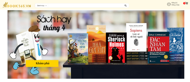 Giao diện trang web:  https://book365.vn