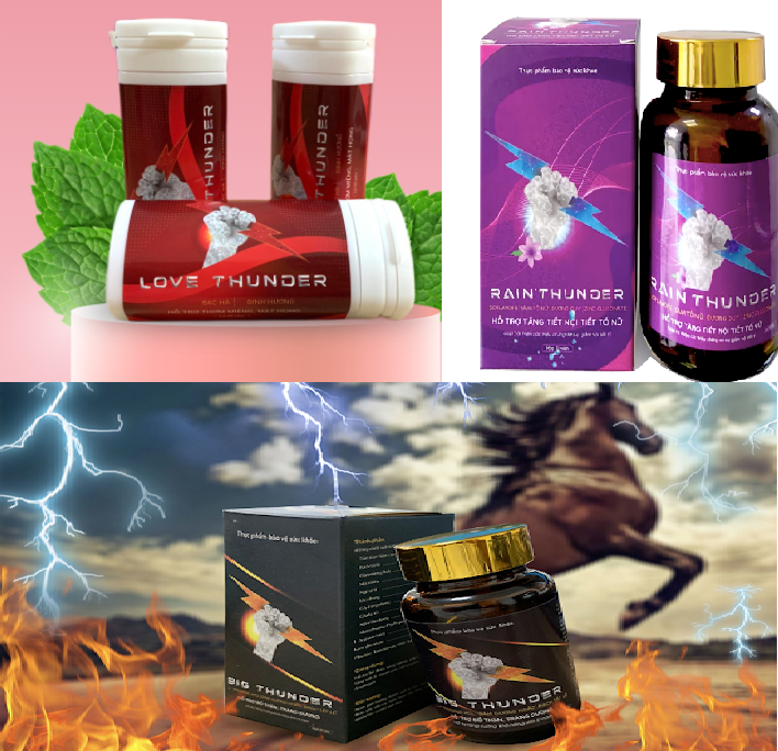 Sản phẩm TPBVSK Love thunder, Rain thunder, Big thunder vi phạm quảng cáo