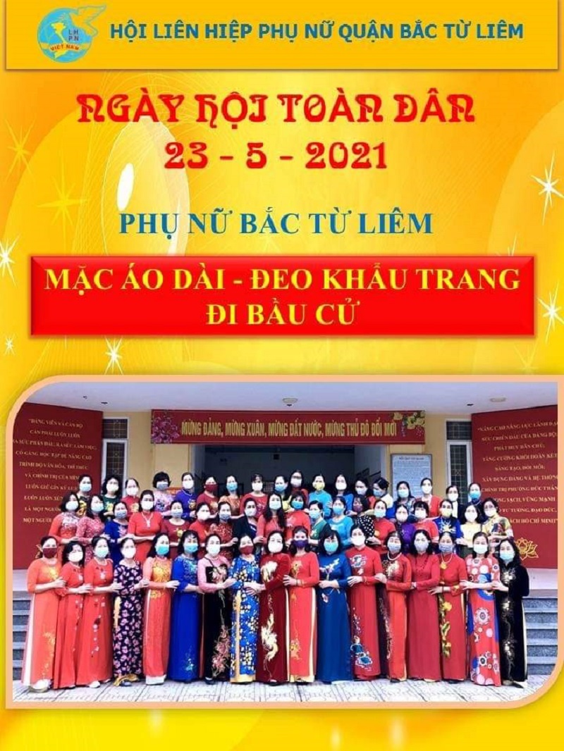 Hội LHPN các quận, huyện: Hưởng ứng phong trào cán bộ hội viên phụ nữ mặc áo dài, đeo khẩu trang, đi bầu cử - ảnh 3