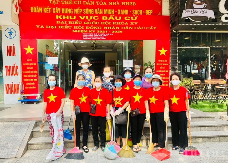 Tại khu vực bầu cử phường Hoàng Liệt, quận Hoàng Mai, Hà Nội.