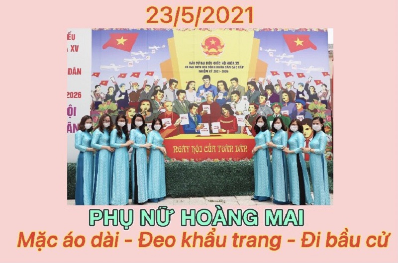 Hội LHPN các quận, huyện: Hưởng ứng phong trào cán bộ hội viên phụ nữ mặc áo dài, đeo khẩu trang, đi bầu cử - ảnh 1