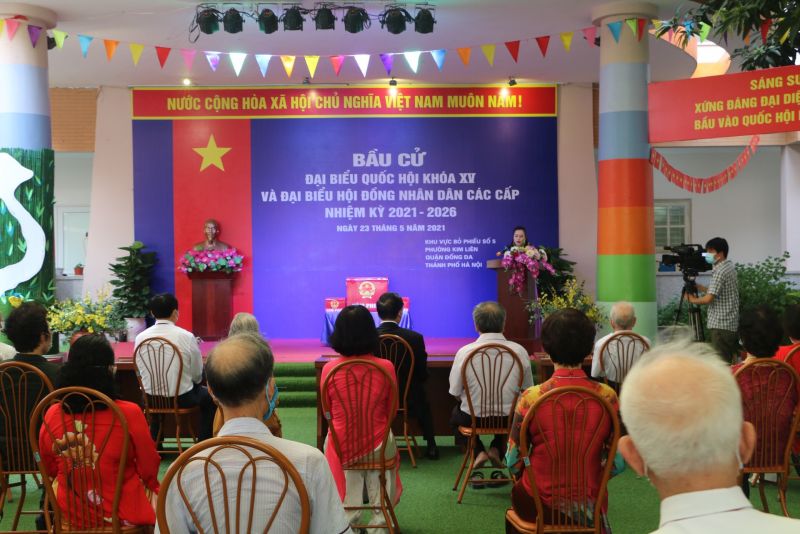 Quang cảnh khu vực bầu cử