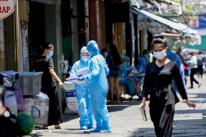 Khu vực đường Nguyễn Đình Chiểu quận 3 nơi bệnh nhân 4780 bán bánh canh được phong tỏa truy vết.