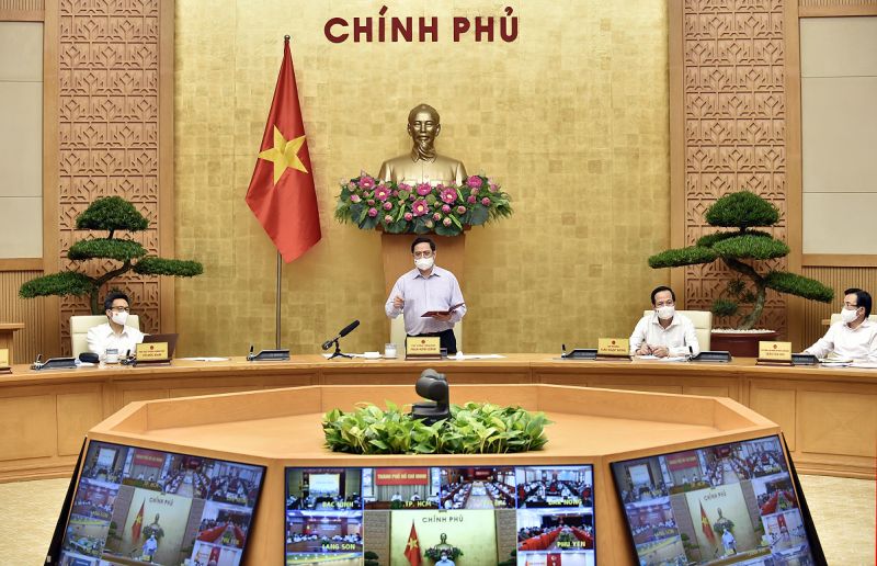 Thủ tướng Phạm Minh Chính phát biểu chỉ đạo tại điểm cầu Trụ sở Chính phủ sáng 29/5