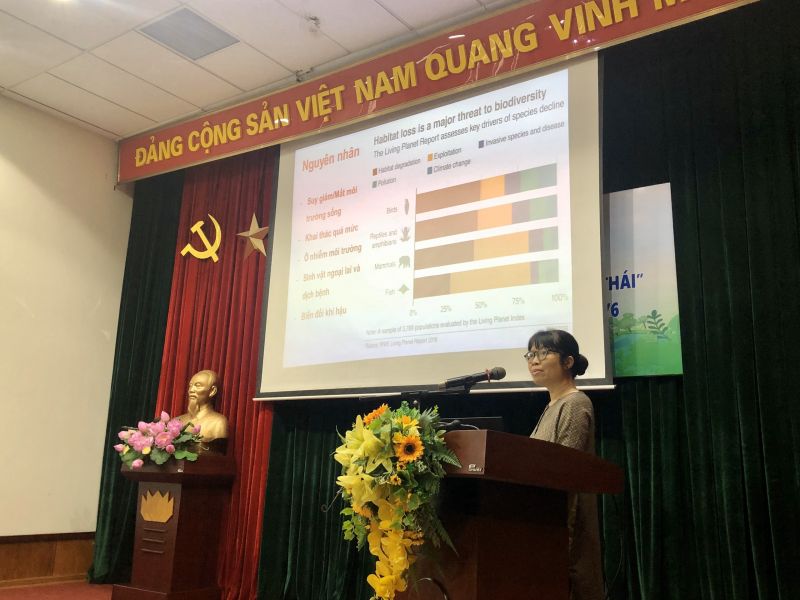 Báo cáo viên của Hội nghị lần này là chị Đỗ Vân Nguyệt, Giám đốc Trung tâm Live & Learn (Trung tâm Sống và học tập vì môi trường và cộng đồng)