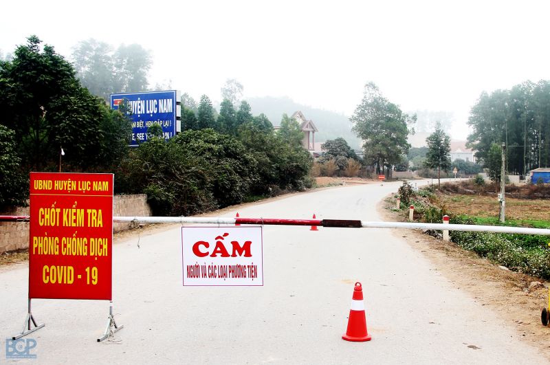 Một điểm chốt tr&ecirc;n địa b&agrave;n huyện Lục Nam.