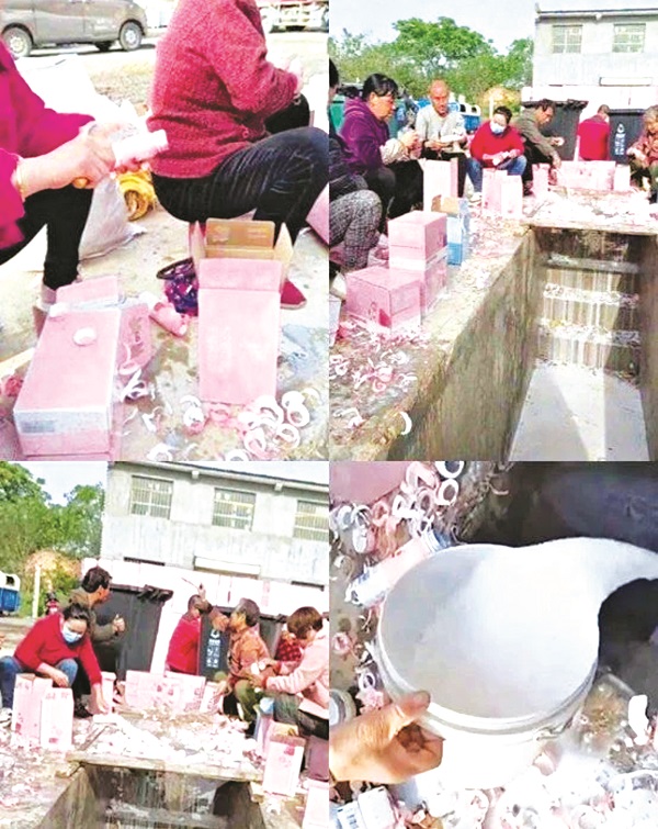 Hình ảnh lãng phí sữa để lấy mã số bầu chọn cho thí sinh trong chương trình “Thanh xuân có bạn”.