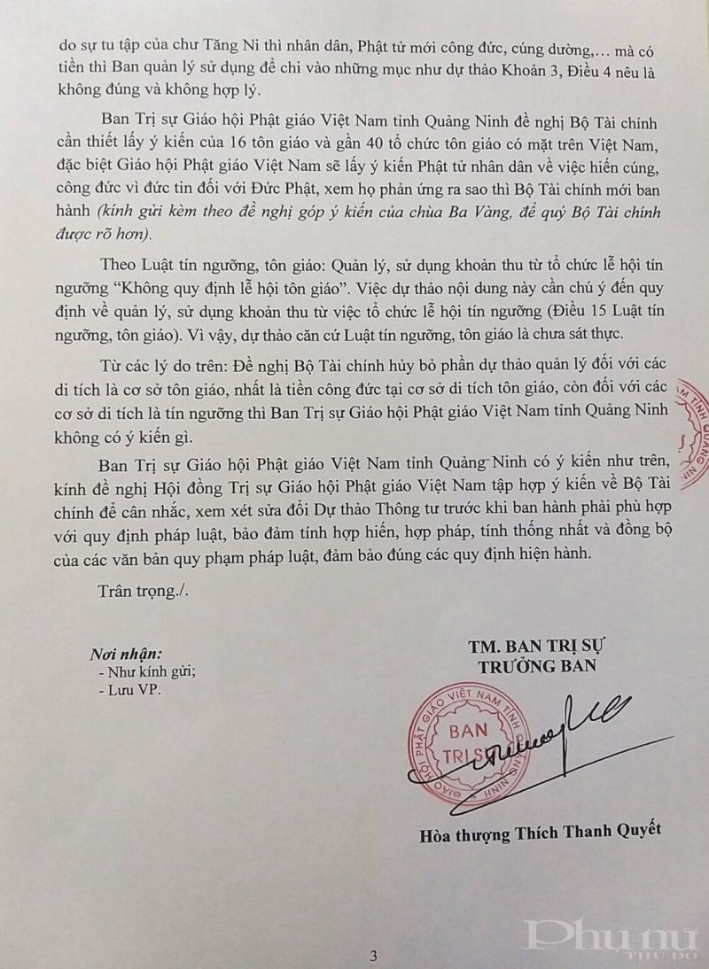 Công văn số 35/CV-BTS ngày 28/5/2021 của Giáo hội Phật giáo Việt Nam tỉnh Quảng Ninh