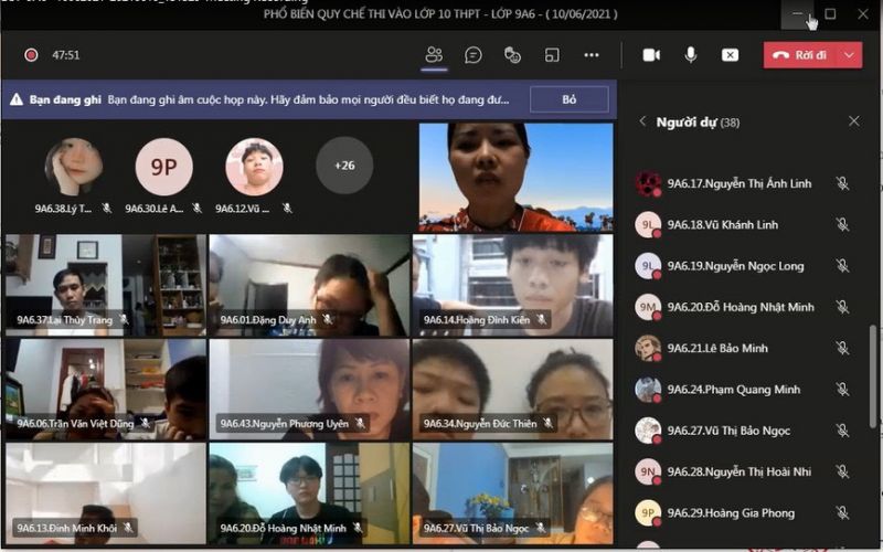 Trường THCS Nam Trung Yên phổ biến quy chế thi cho học sinh và phụ huynh học sinh qua hình thức online