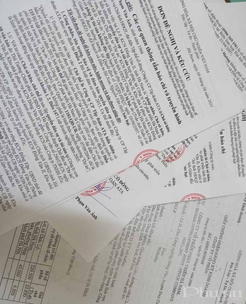 Đơn thư của ông Phạm Văn Ảnh - Chủ tịch HĐQT Công ty CP Tập đoàn ATA