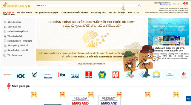 Tại sàn Book365.vn diễn ra chương trình khuyến đọc dành cho bạn đọc vùng xa.