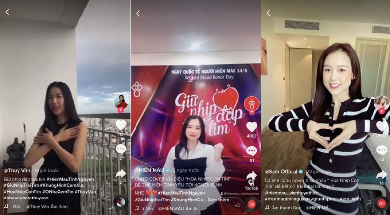 Chiến dịch #HienMauTinhNguyen trên TikTok nhận được sự ủng hộ từ cộng đồng và nhiều nghệ sĩ nổi tiếng. Chiến dịch #HienMauTinhNguyen trên TikTok nhận được sự ủng hộ từ cộng đồng và nhiều nghệ sĩ nổi tiếng.