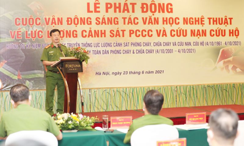 Lãnh đạo Bộ Công an phát biểu tại buổi phát động