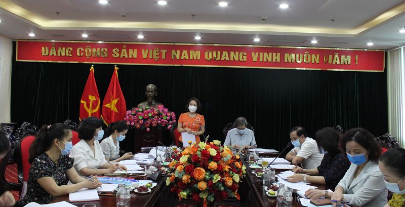 Đồng ch&iacute; Phạm Thanh Hương &ndash; Ph&oacute; Chủ tịch hội LHPN H&agrave; Nội ph&aacute;t biểu tại buổi l&agrave;m việc về c&ocirc;ng t&aacute;c chuẩn bị tổ chức Đại hội Đại biểu Phụ nữ quận Ba Đ&igrave;nh lần thứ XXII