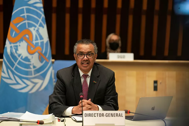 Tổng giám đốc của Tổ chức y tế thế giới Tedros Adhanom Ghebreyesus. Tổng giám đốc của Tổ chức y tế thế giới Tedros Adhanom Ghebreyesus.