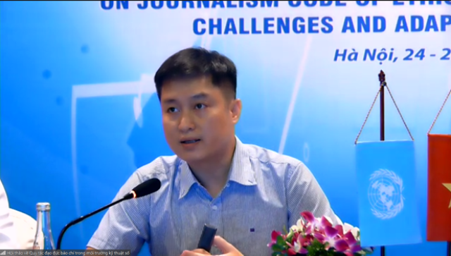 &Ocirc;ng Nguyễn Ho&agrave;ng Nhật, Ph&oacute; Tổng bi&ecirc;n tập b&aacute;o VietnamPlus, Th&ocirc;ng tấn x&atilde; Việt Nam. (Ảnh chụp m&agrave;n h&igrave;nh)