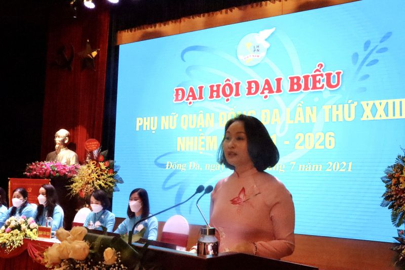 Đồng chí Phạm Thị Thanh Hương phát biểu chỉ đạo Đại hội