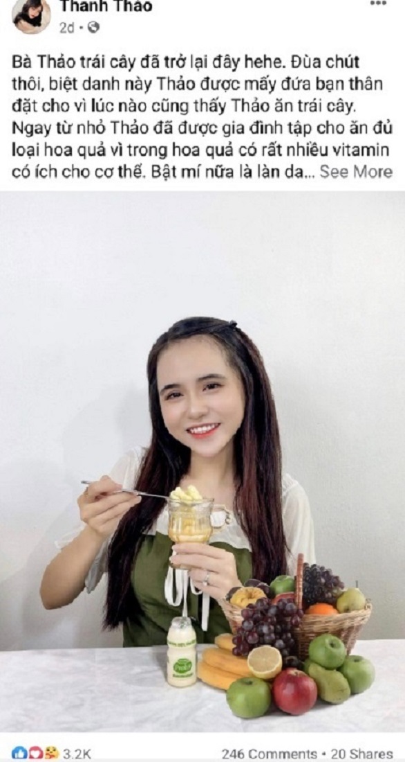 Trái cây và Probi là hai “người bạn thân” của Thanh Thảo trong mùa giãn cách