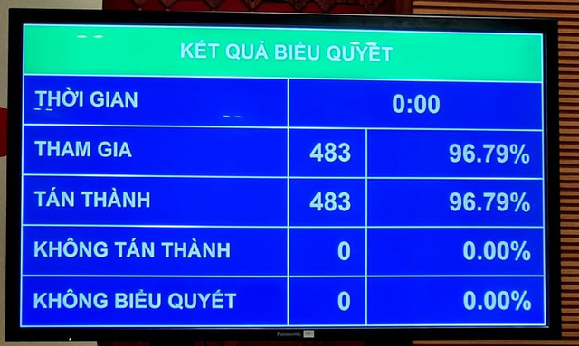 các đại biểu Quốc hội biểu quyết
