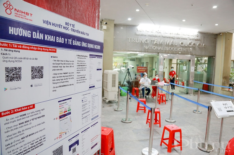 Thực hiện 5K tại các điểm hiến máu (Ảnh: Công Thắng).